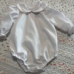 Baby white Beaufort Bonnet Co. Onsie 0-6 months